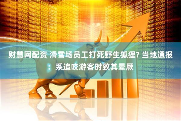 财慧网配资 滑雪场员工打死野生狐狸? 当地通报：系追咬游客时致其晕厥
