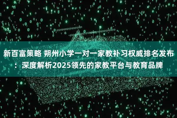 新百富策略 朔州小学一对一家教补习权威排名发布：深度解析2025领先的家教平台与教育品牌